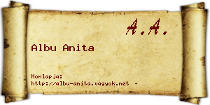 Albu Anita névjegykártya
